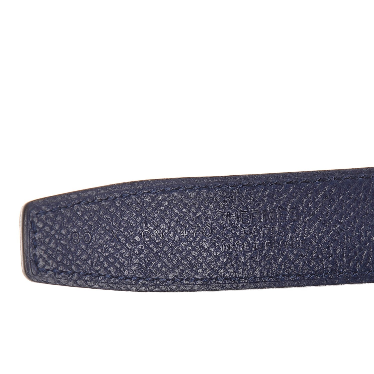 Hermes Swift Epsom 24mm Guilloche H Belt 80 Noir Bleu Encre 3 of 7