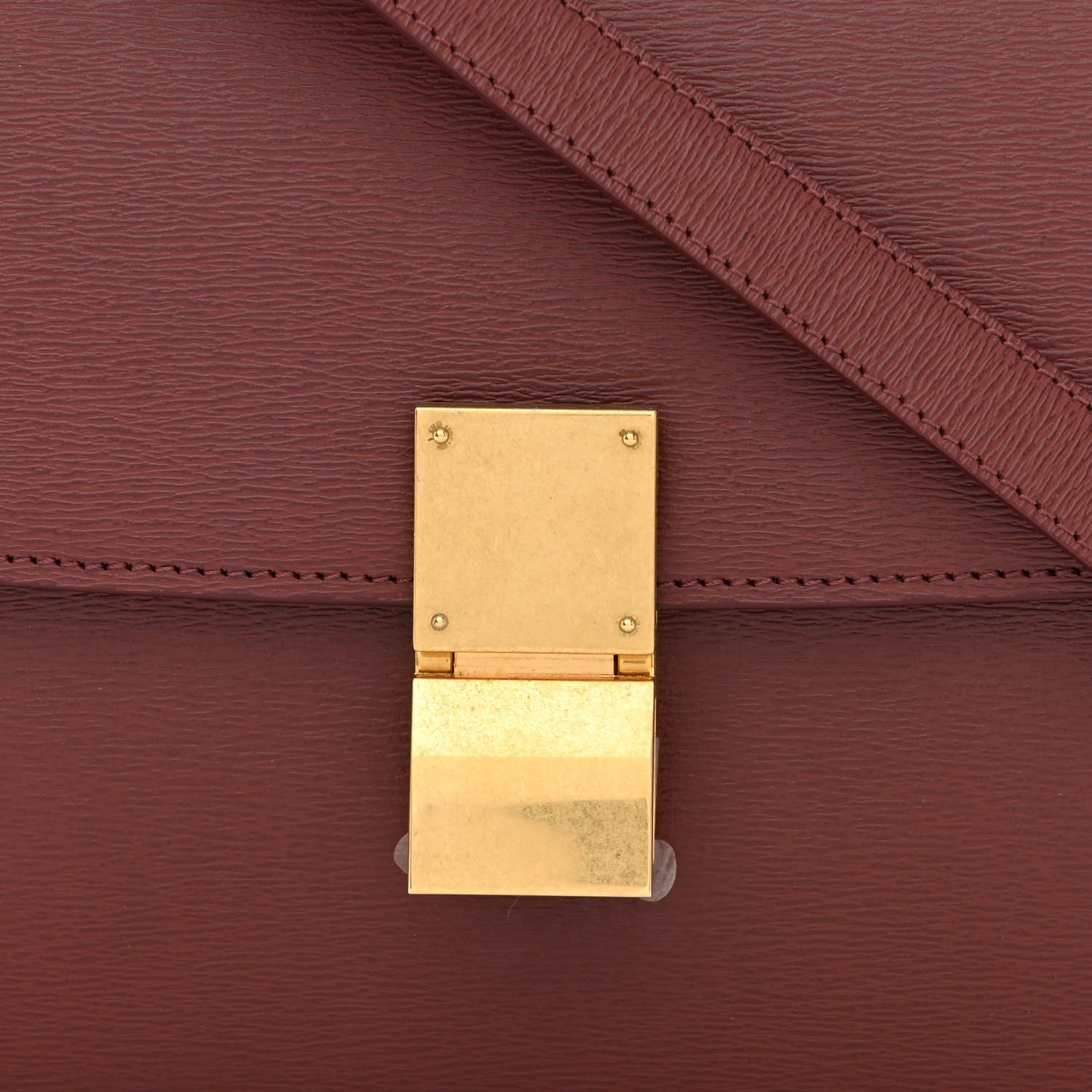 Celine Liege Calfskin Medium Classic Box Flap Bag Burgundy 9 of 11
