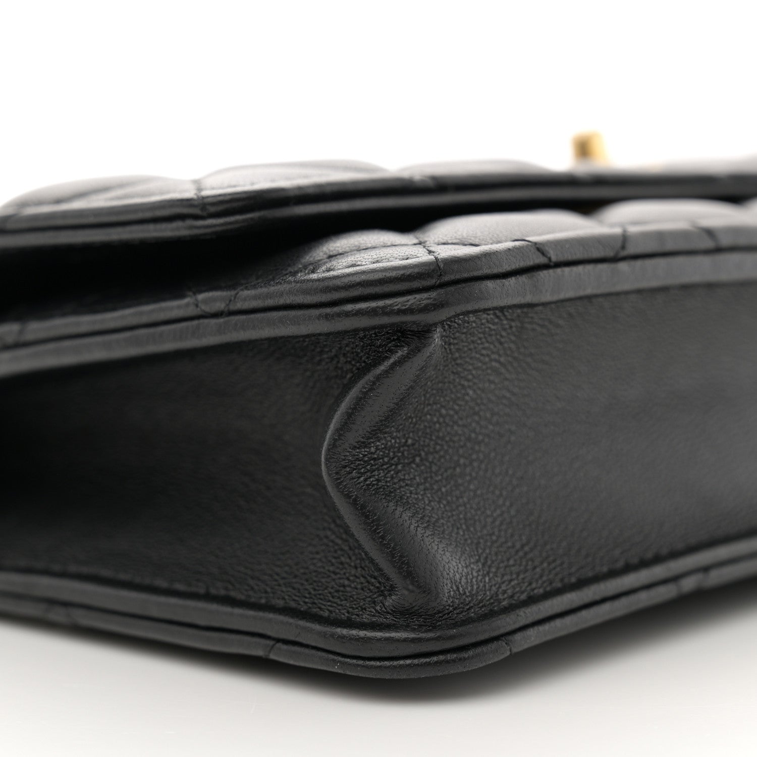 Chanel Lambskin Quilted CC Pearl Crush Wallet on Chain WOC Black 9 of 11