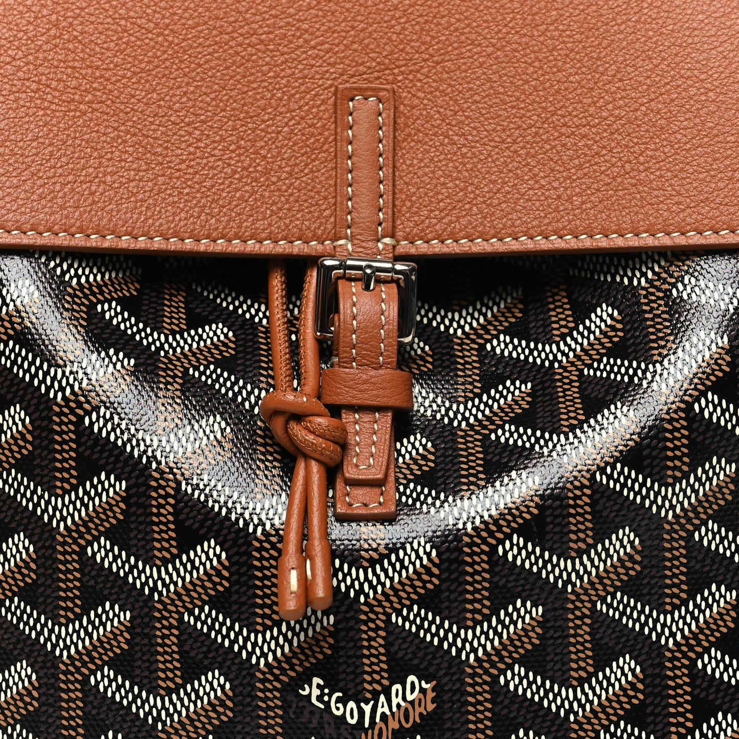 Goyardine Calfskin Mini Alpin Backpack Black Gold