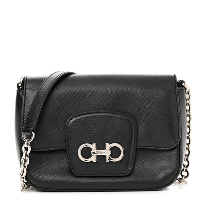 Salvatore Ferragamo Saffiano Paris Crossbody Bag Black 1 of 12
