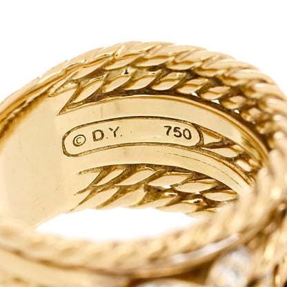 David Yurman 18K Yellow Gold Diamond Double X Crossover Ring 49 5 4 of 5
