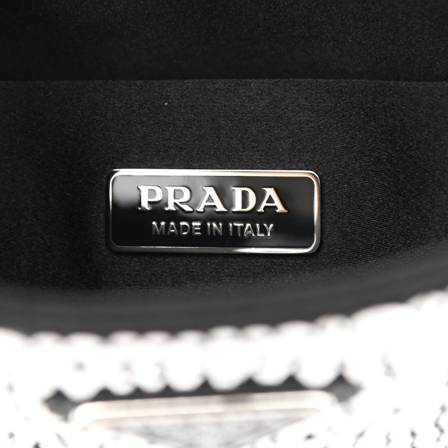 Prada Satin Crystal Cleo Adjustable Strap Shoulder Bag Metal 6 of 11