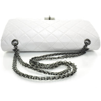 Chanel Distressed Leather 2.55 Reissue 227 Jumbo Flap White 5 of 11