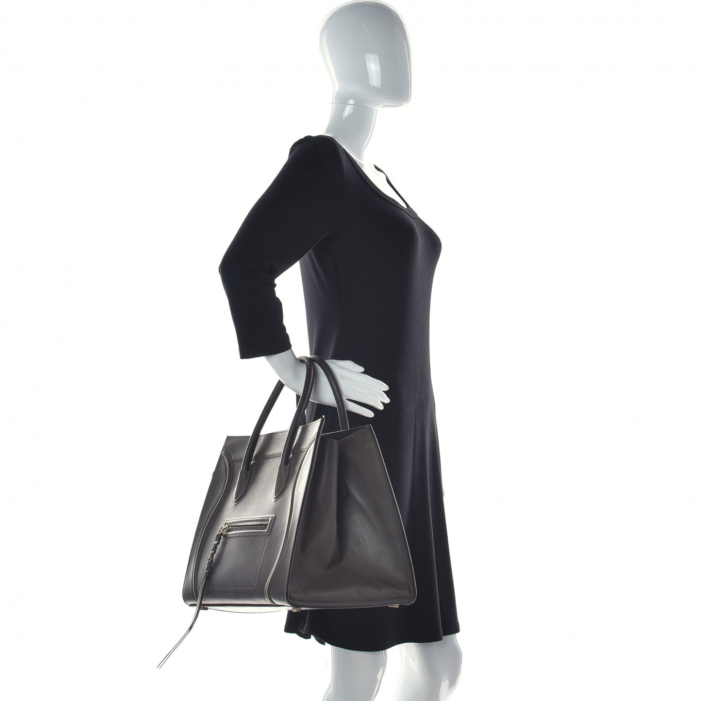 Smooth Calfskin Medium Phantom Luggage Grey