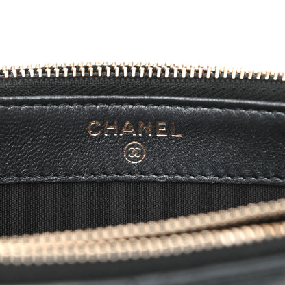 Chanel Iridescent Lambskin Quilted Pearl Clutch With Chain Black 11 of 13