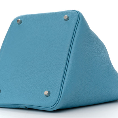 Hermes Taurillon Clemence Picotin Lock 22 MM Bleu du Nord 10 of 10
