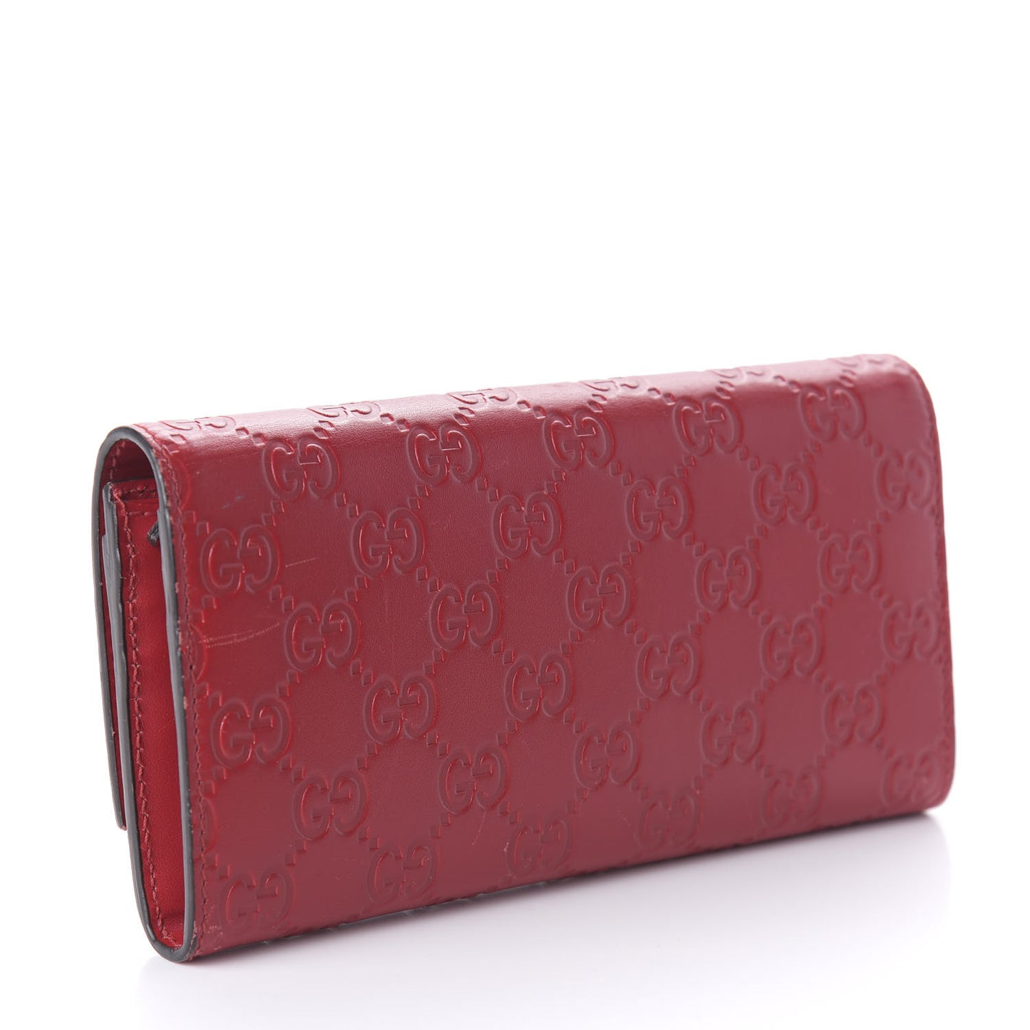 Guccissima Bow Continental Wallet Hibiscus Red