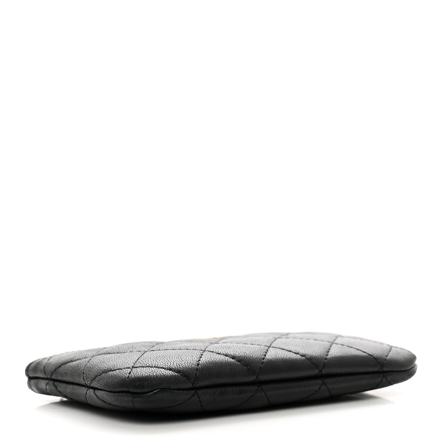 Lambskin Quilted Small Cosmetic Case Black