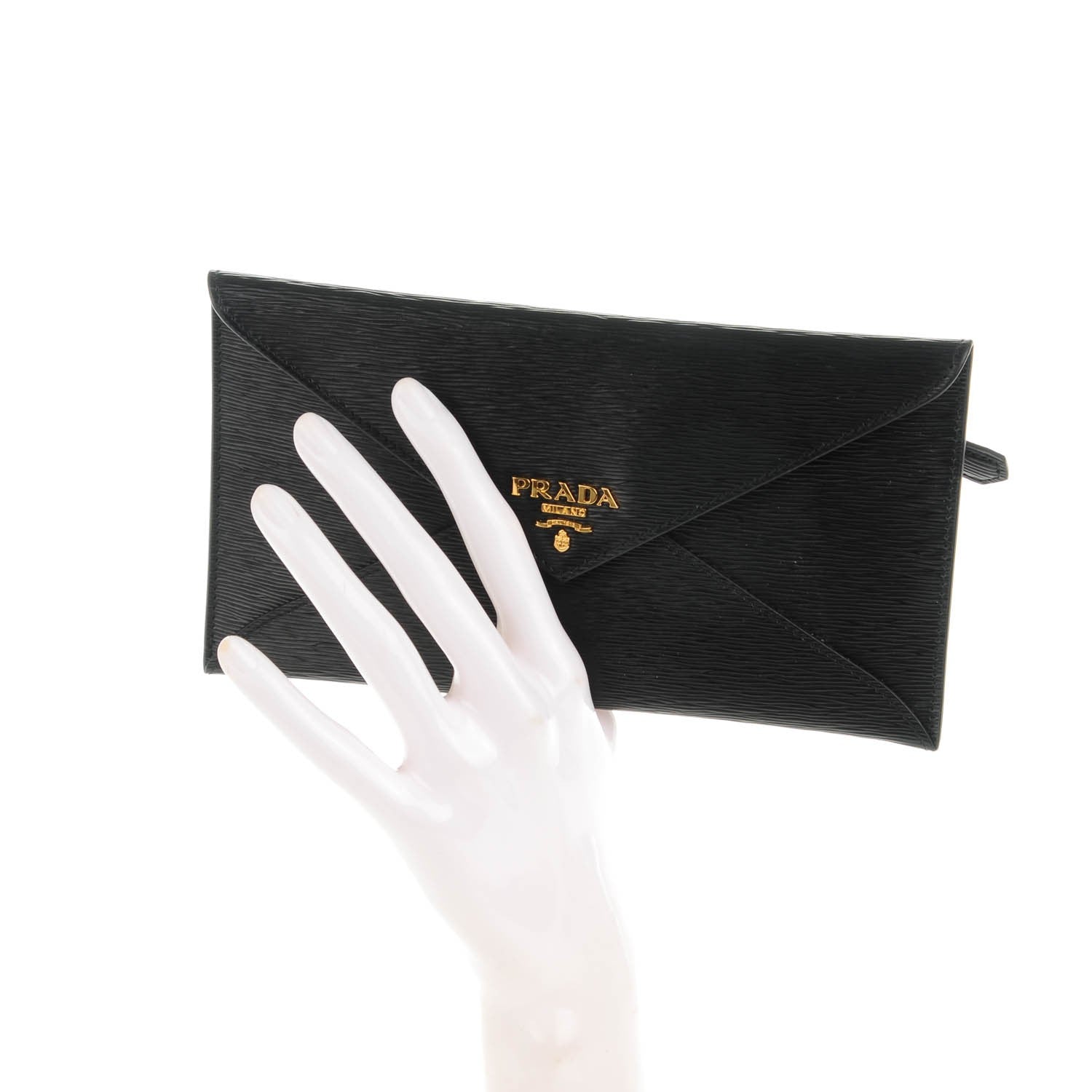 Prada Vitello Move Envelope Wallet Black 2 of 7