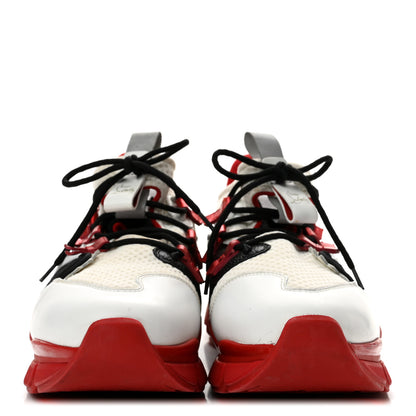 Christian Louboutin Mesh Patent Mens Red Runner Flat Sneaker 45 Multicolor 45 White Multicolor 3 of 9
