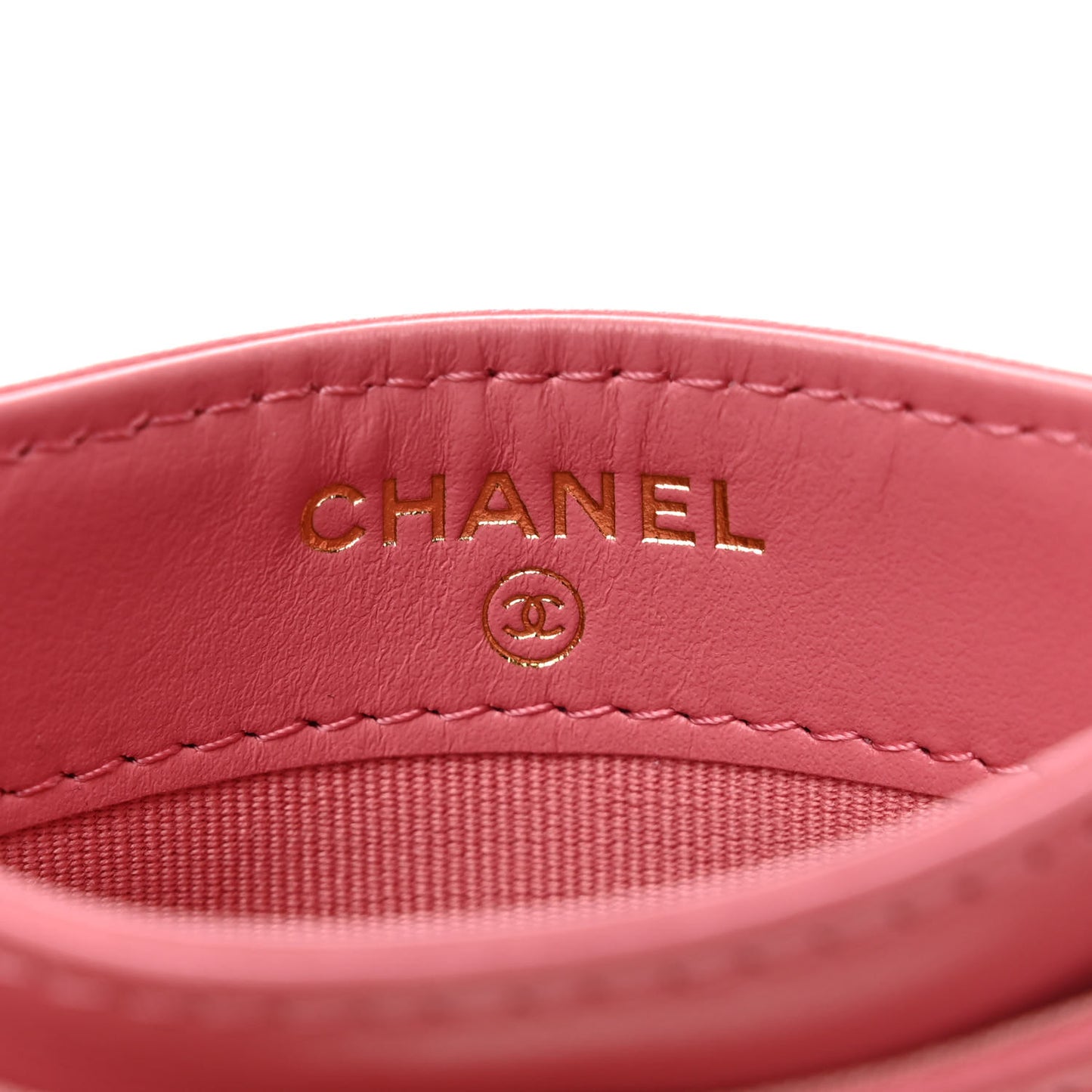 Lambskin Quilted Chanel 19 Card Holder Dark Pink