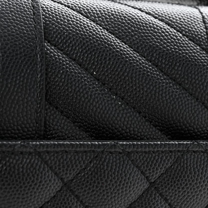 Saint Laurent Grain De Poudre Textured Mixed Matelasse Triquilt Medium Monogram Satchel Black 10 of 10