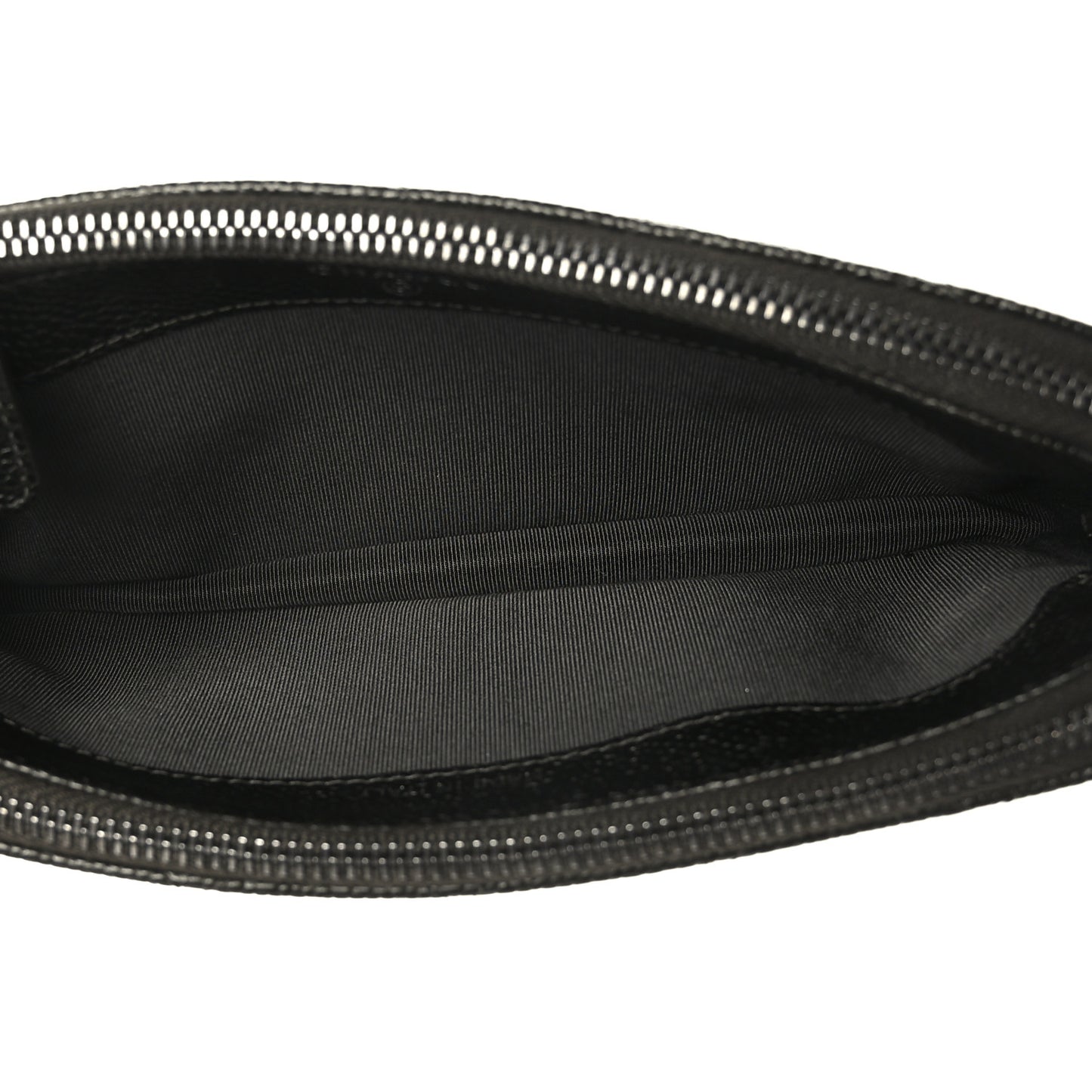 Metallic Caviar Quilted Small Clutch With Chain Dark Grey