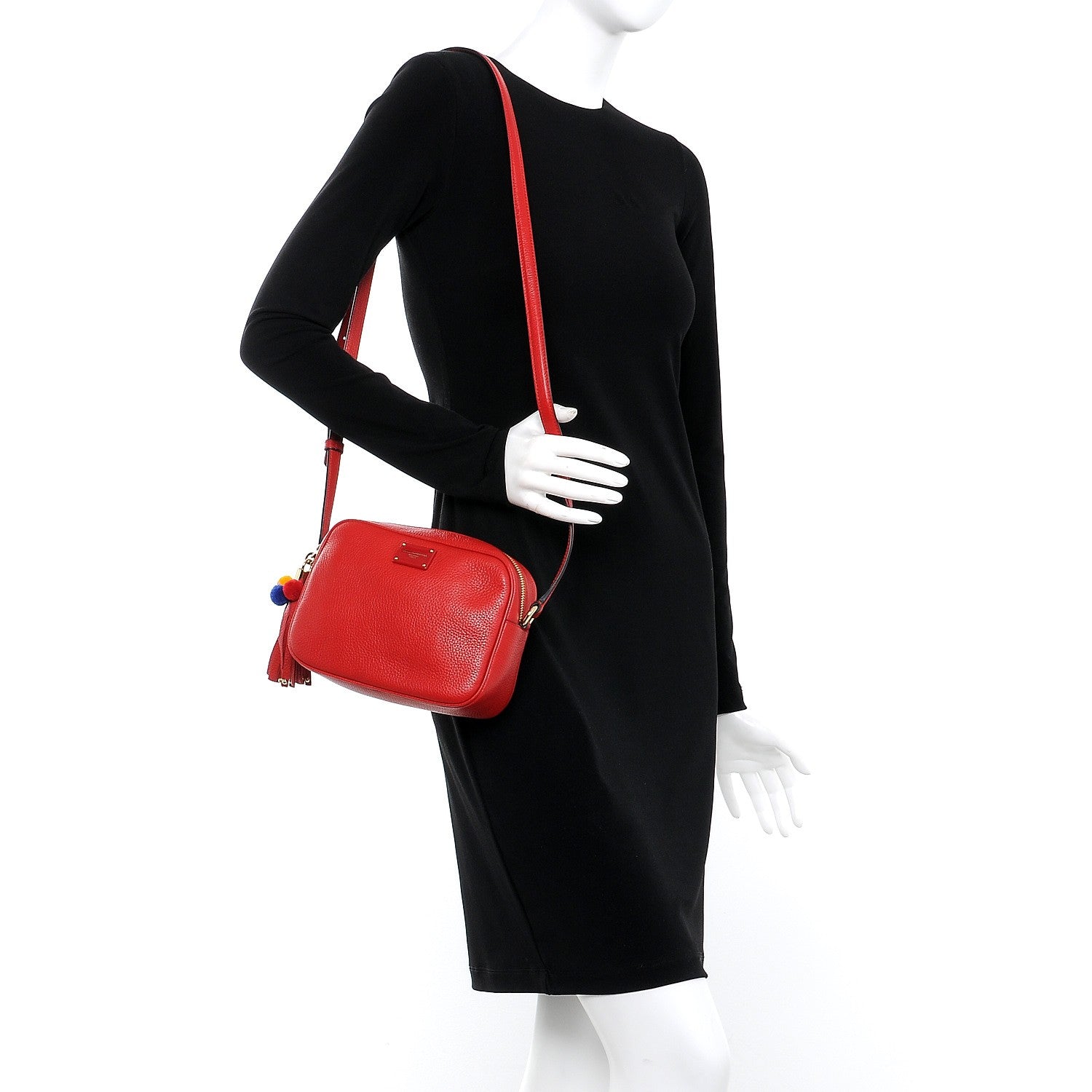 Dolce & Gabbana Calfskin Pom Pom Glam Crossbody Scarlet 2 of 6
