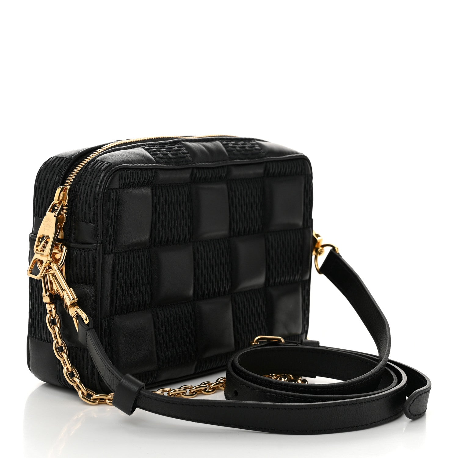 Louis Vuitton Lambskin Damier Quilt Troca PM Black 3 of 10