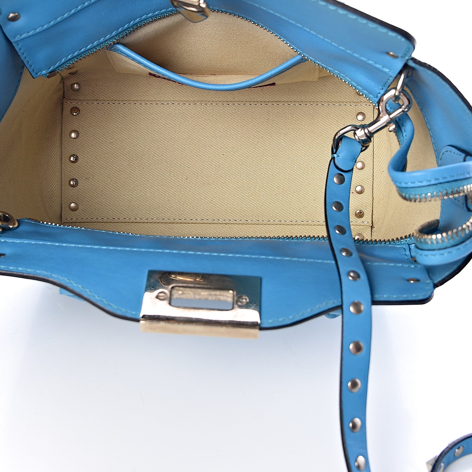 Valentino Garavani Vitello Mini Rockstud Double Handle Tote Parrot 6 of 23