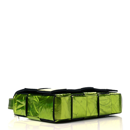 Bottega Veneta Metallic Crushed Calfskin Maxi Intrecciato Cassette Crossbody Bag Chlorophyll 4 of 10