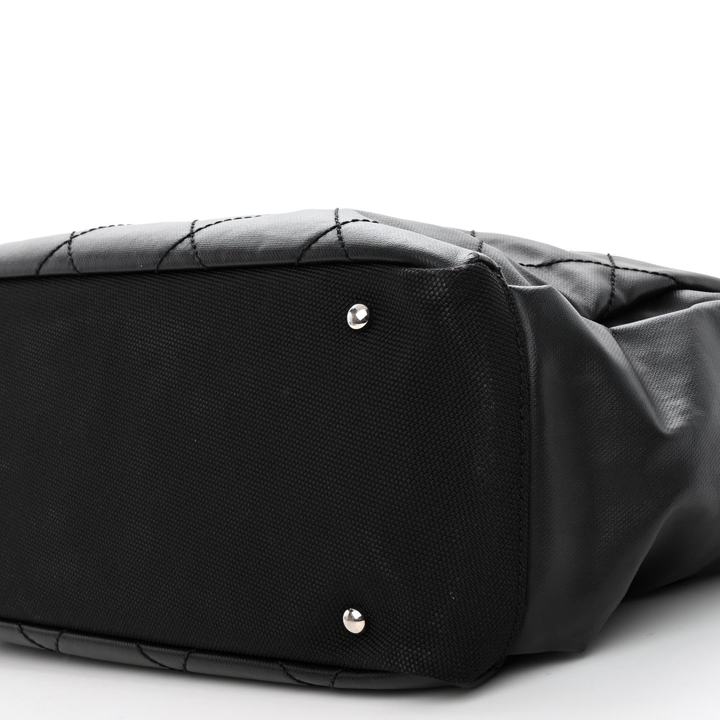 Coated Canvas Quilted Large Paris Biarritz Tote Black