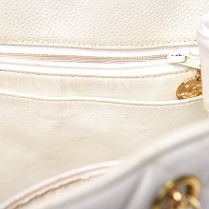 Chanel Caviar Quilted Shoulder Bag White 17 of 20