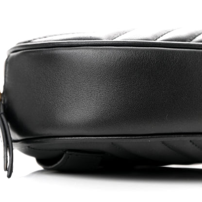 Gucci Calfskin Matelasse GG Marmont Belt Bag 85 34 Black 10 of 14