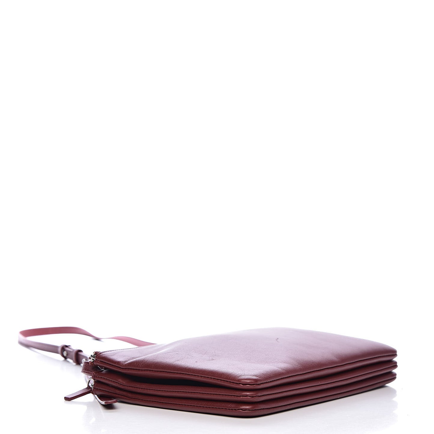 Lambskin Large Trio Crossbody Bag Burgundy