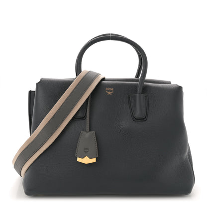 MCM Grained Calfskin Medium Milla Tote Phantom Grey 1 of 12