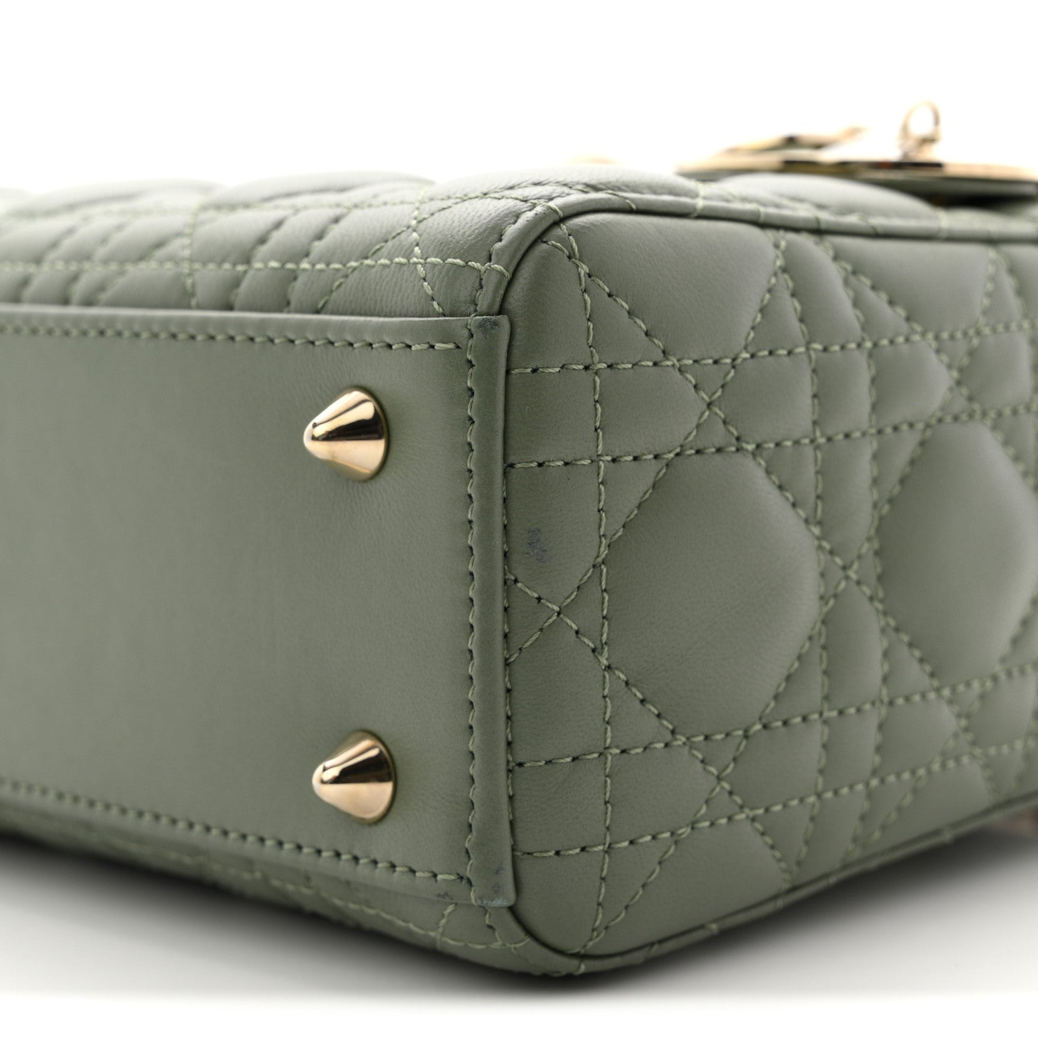 Christian Dior Lambskin Cannage Small My ABCDior Lady Dior Peyote Green 10 of 12