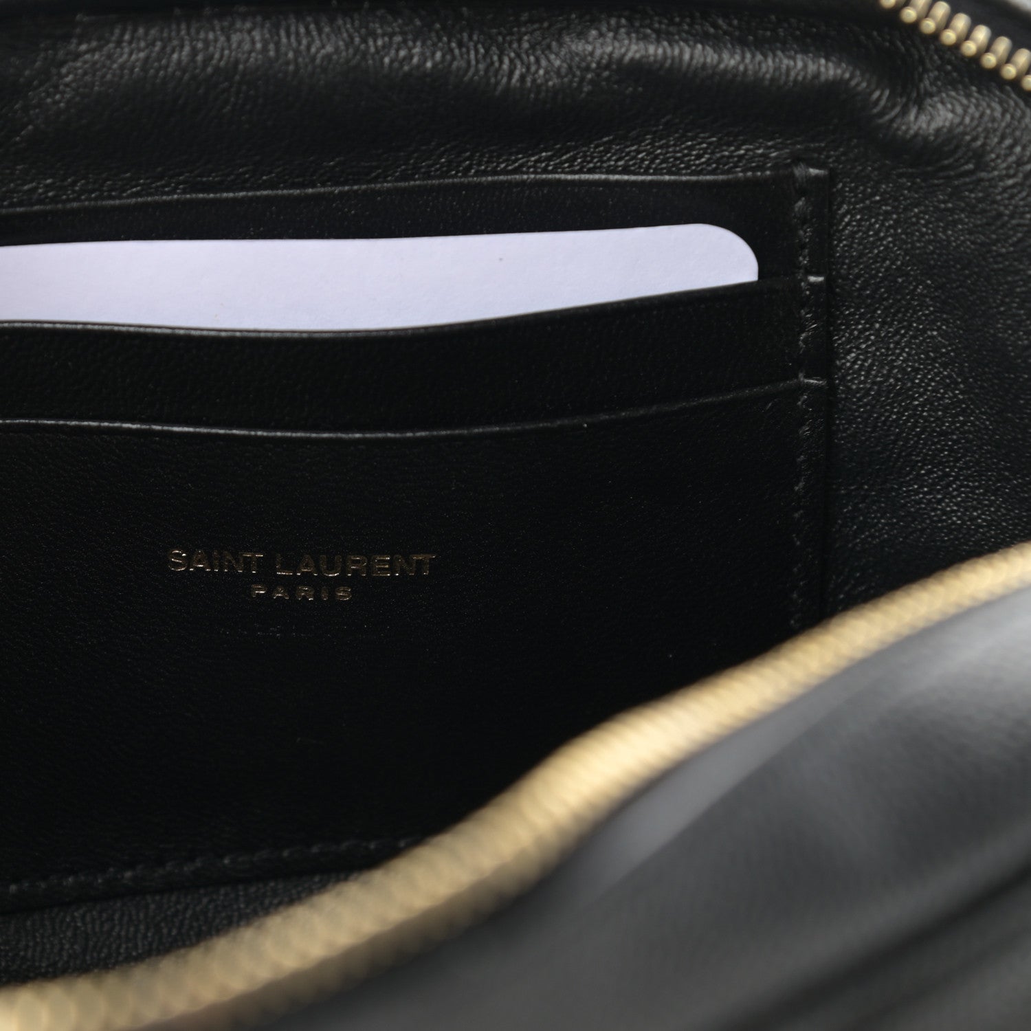 Saint Laurent Grain De Poudre Matelasse Monogram Mini Lou Camera Bag Black 6 of 11