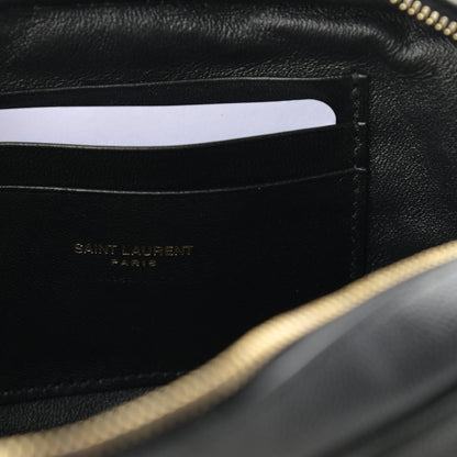 Saint Laurent Grain De Poudre Matelasse Monogram Mini Lou Camera Bag Black 6 of 11