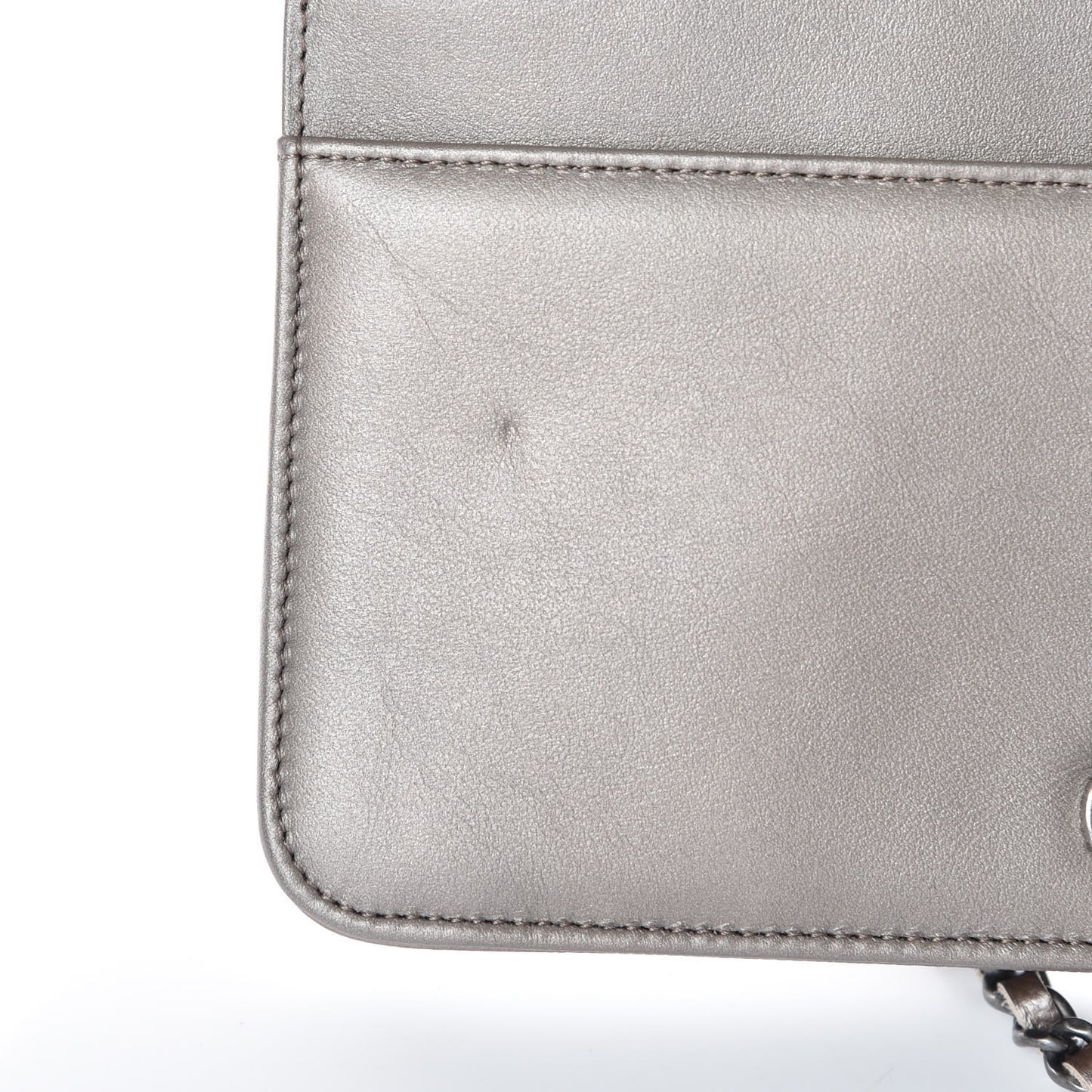 Metallic Caviar Quilted Boy Wallet On Chain WOC Copper