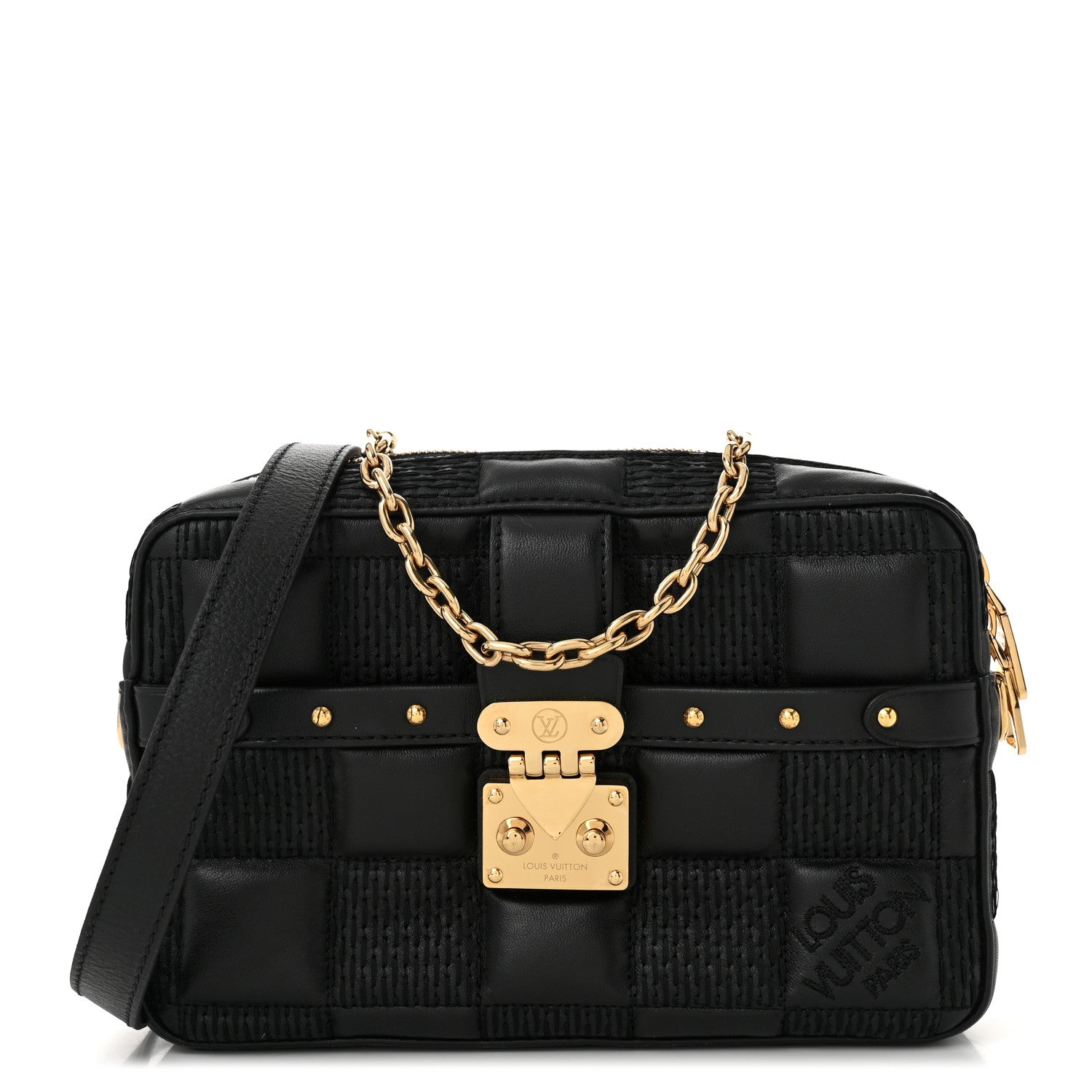 Louis Vuitton Lambskin Damier Quilt Troca PM Black 1 of 10