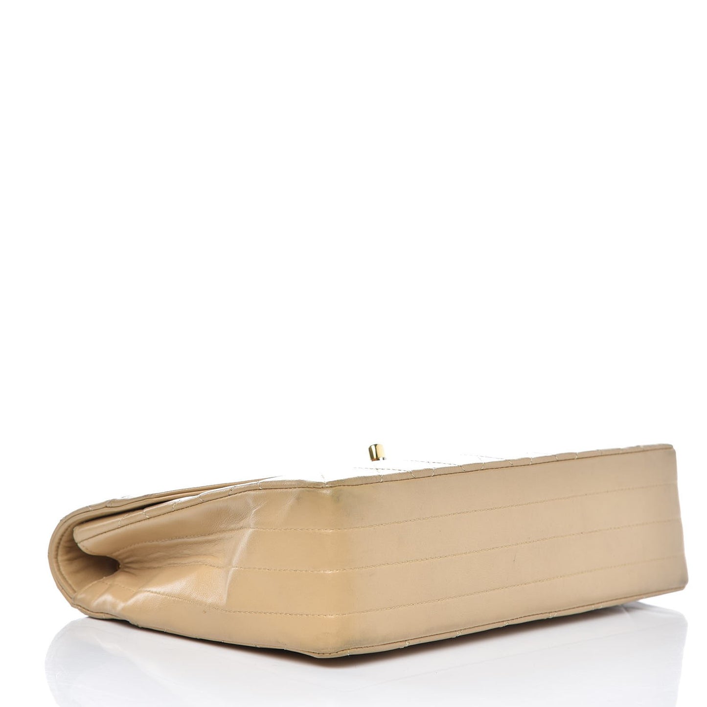 Lambskin Quilted Medium Single Flap Beige