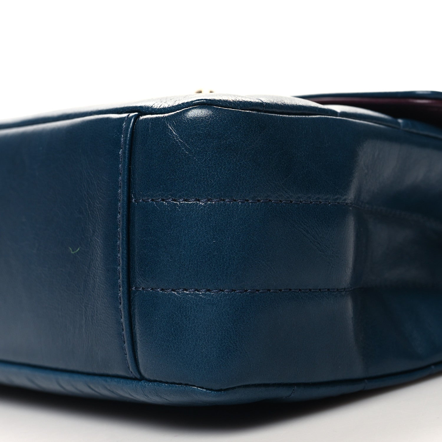 Chanel Shiny Lambskin Quilted Small Chevron Miroir Dark Blue 10 of 12