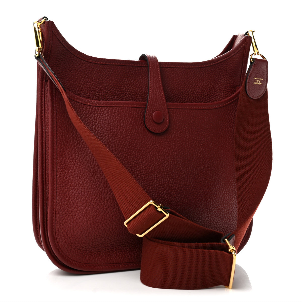 Hermes Taurillon Clemence Evelyne III PM Rouge H 3 of 12