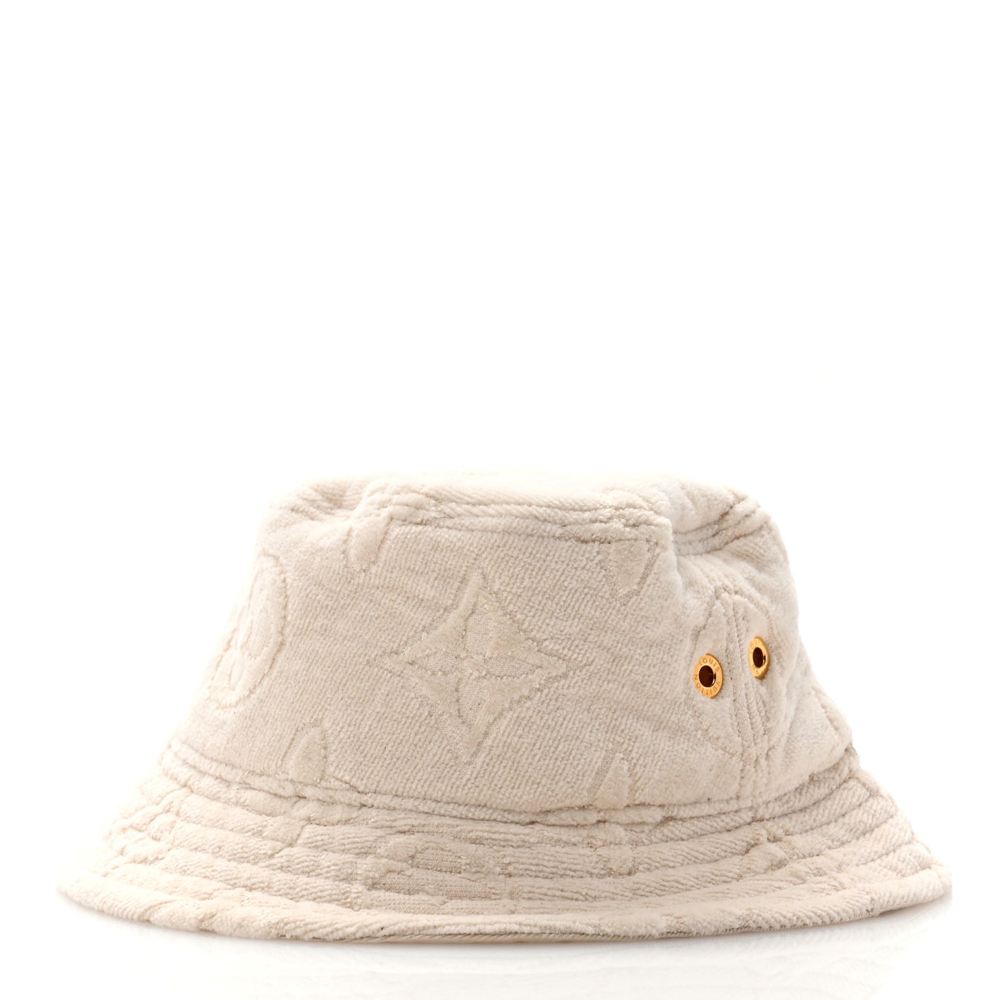 Cotton Jacquard Monogram LVacation Reversible Hat M White