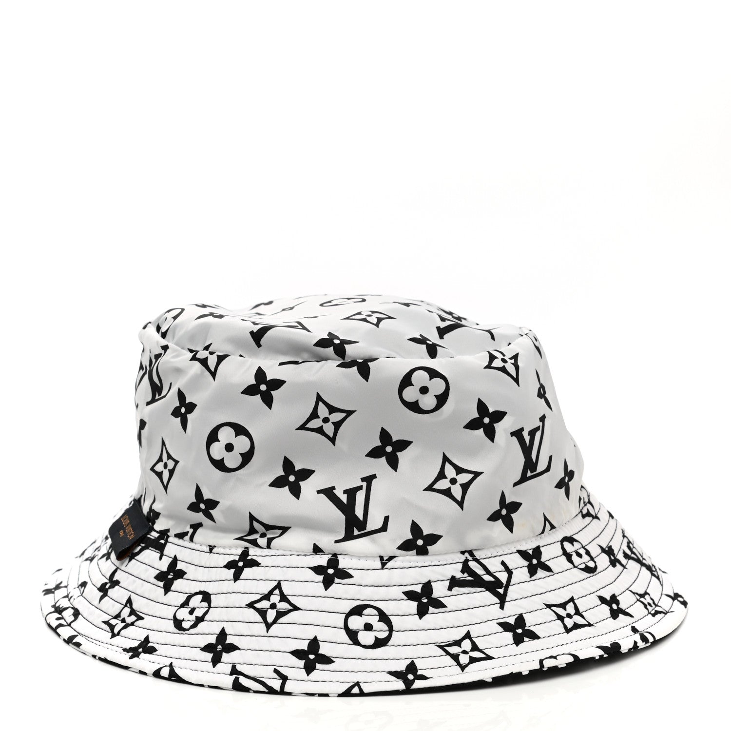 Louis Vuitton Nylon Monogram Reversible Bob Bucket Hat M Black White 10 of 17