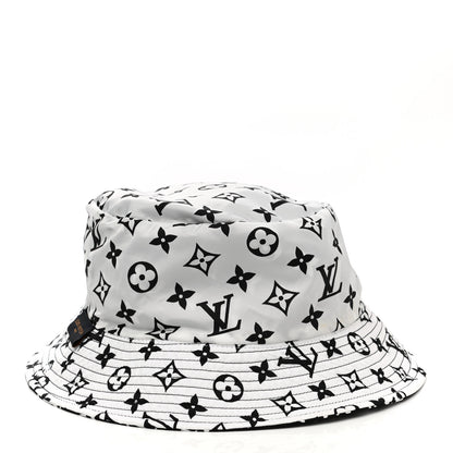 Louis Vuitton Nylon Monogram Reversible Bob Bucket Hat M Black White 10 of 17