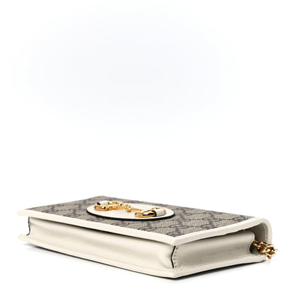 Gucci GG Supreme Monogram Azalea Calfskin Horsebit 1955 Wallet On Chain Beige Ebony Mystic White 8 of 10