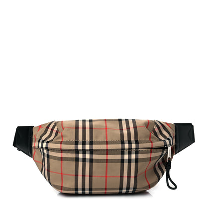 Burberry Nylon Vintage Check Medium Sonny Bum Bag Archive Beige Black 1 of 10