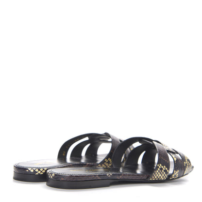 Saint Laurent Snakeskin Tribute 05 Slide Sandals 37.5 Oro 4 of 8