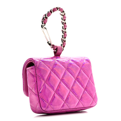 Chanel Patent Lambskin Quilted CC Hook Card Holder Pink 3 of 10