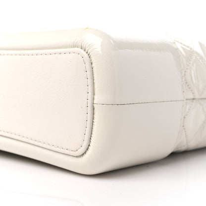Chanel Patent Goatskin Quilted Medium Gabrielle Hobo White 9 of 15