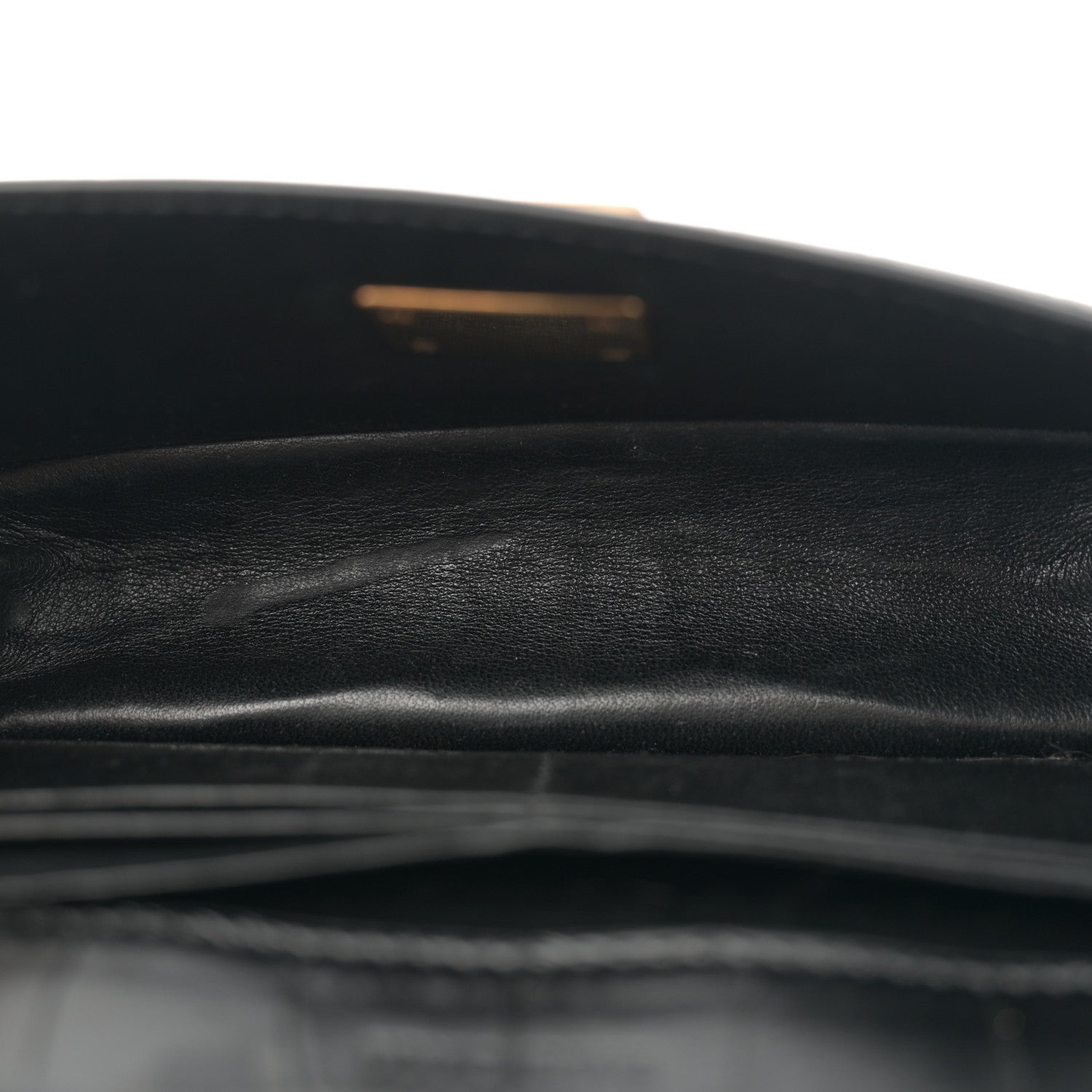 Balenciaga Extra Supple Calfskin Crocodile Embossed Gossip Wallet On Chain Black 5 of 11