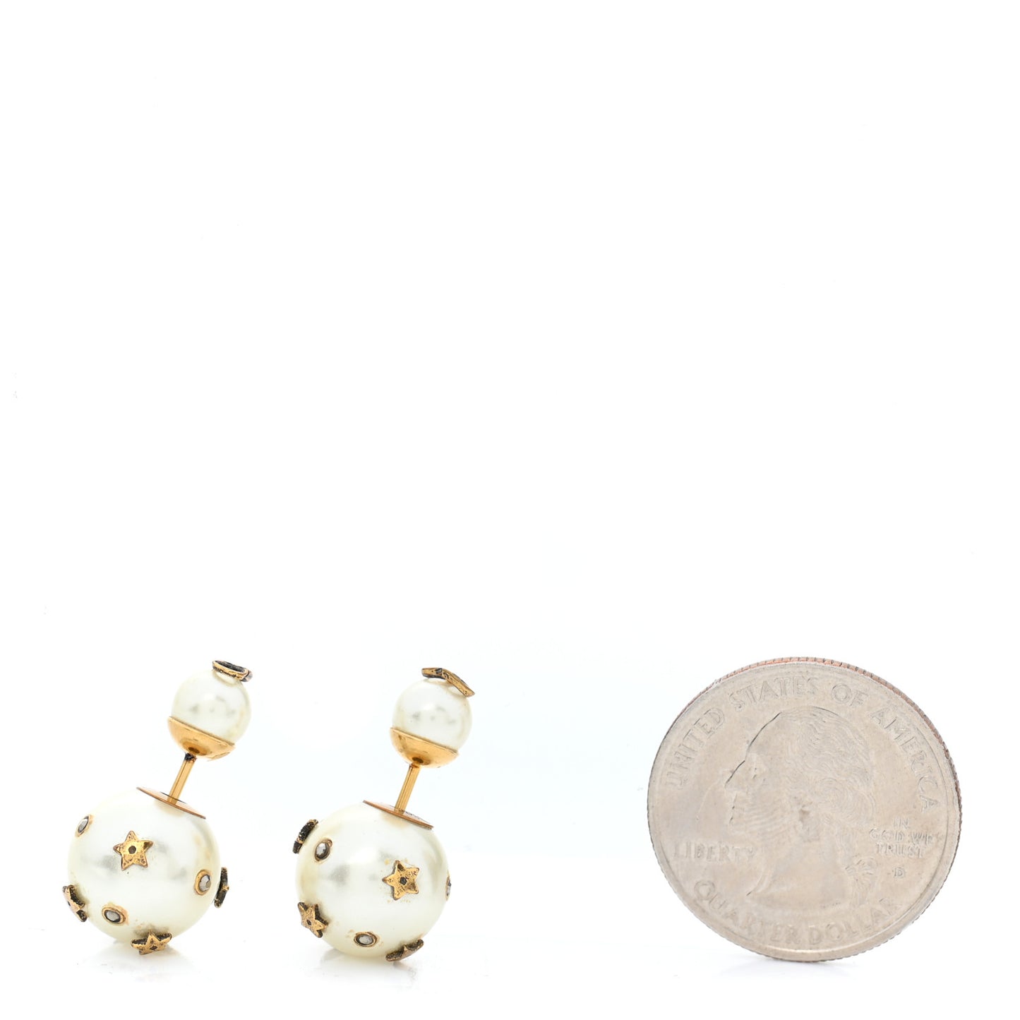 Pearl Mini Stars Tribales Earrings Gold