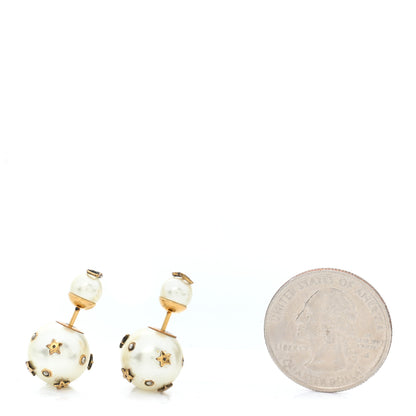 Christian Dior Pearl Mini Stars Tribales Earrings Gold 2 of 4