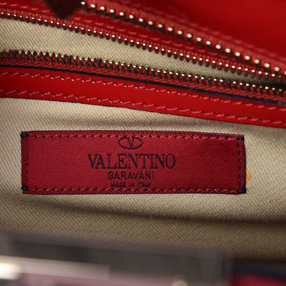 Valentino Garavani Patent Monochrome Rockstud Double Handle Tote Rosso Valentino 7 of 11