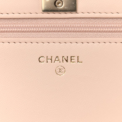 Chanel Lambskin Quilted Trendy CC Wallet On Chain WOC Light Beige 6 of 11