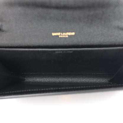 Saint Laurent Grain de Poudre Uptown Chain Wallet Black 6 of 12
