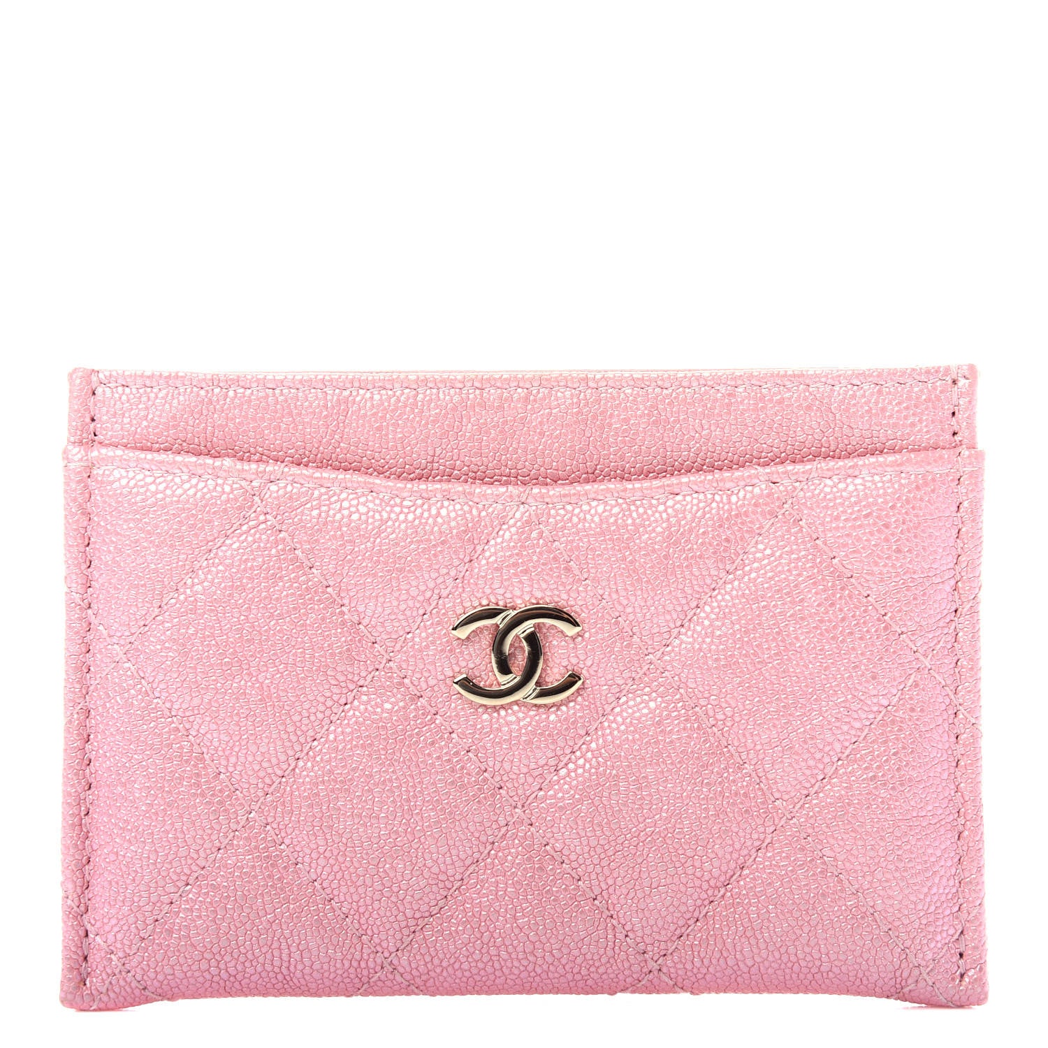 Chanel Iridescent Caviar Quilted Card Holder Rose Pink 1 of 8
